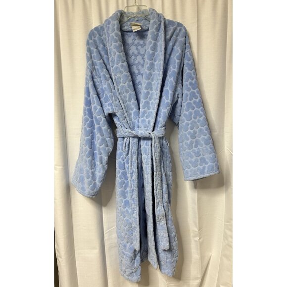 Walt Disney World Mickey Mouse Unisex Cotton Bath Robe Belt White One Size Vtg - Picture 2 of 5